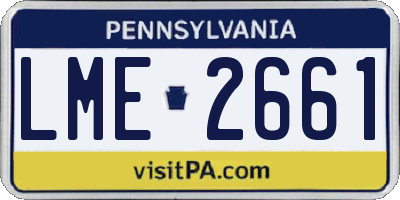 PA license plate LME2661