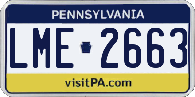 PA license plate LME2663