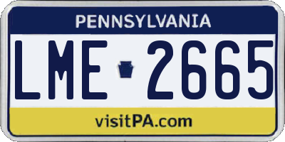 PA license plate LME2665