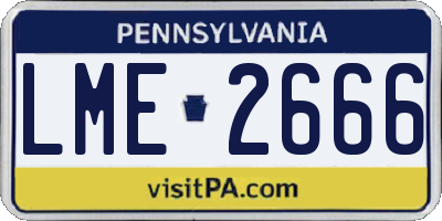 PA license plate LME2666