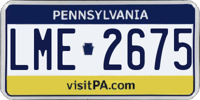 PA license plate LME2675