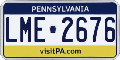 PA license plate LME2676