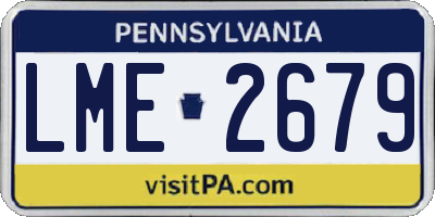 PA license plate LME2679