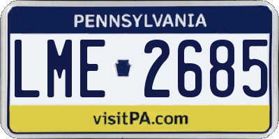 PA license plate LME2685