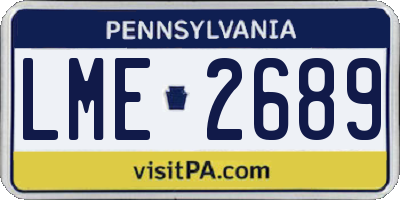 PA license plate LME2689