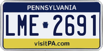 PA license plate LME2691
