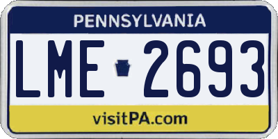 PA license plate LME2693