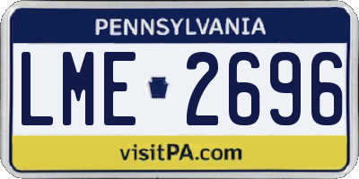 PA license plate LME2696