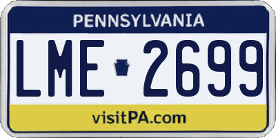 PA license plate LME2699