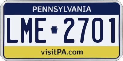 PA license plate LME2701