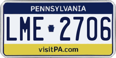 PA license plate LME2706