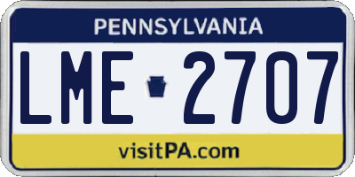 PA license plate LME2707