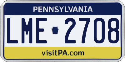 PA license plate LME2708
