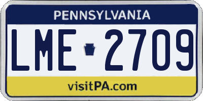 PA license plate LME2709