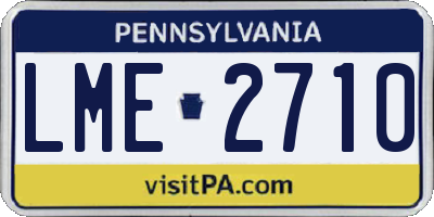 PA license plate LME2710