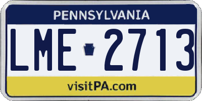 PA license plate LME2713