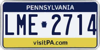 PA license plate LME2714