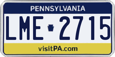 PA license plate LME2715