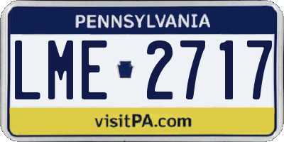 PA license plate LME2717