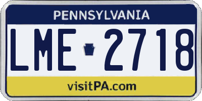 PA license plate LME2718