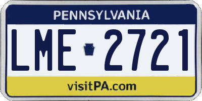 PA license plate LME2721