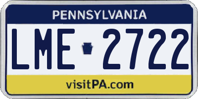 PA license plate LME2722