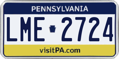 PA license plate LME2724