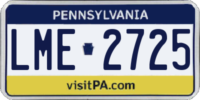 PA license plate LME2725