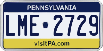 PA license plate LME2729