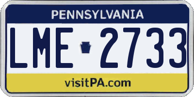 PA license plate LME2733