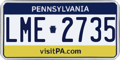 PA license plate LME2735