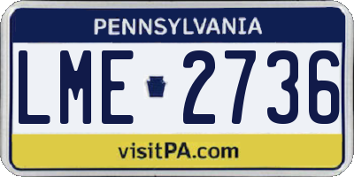 PA license plate LME2736