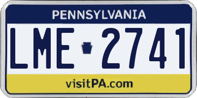 PA license plate LME2741