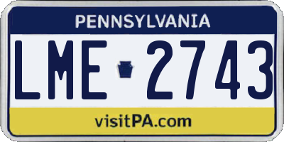 PA license plate LME2743