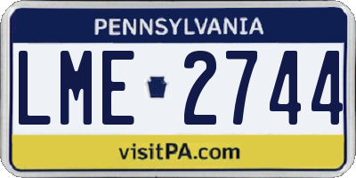PA license plate LME2744