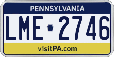 PA license plate LME2746