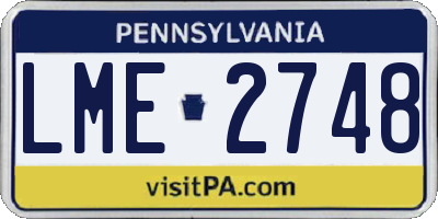 PA license plate LME2748