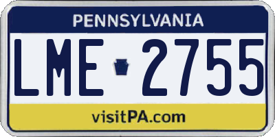 PA license plate LME2755