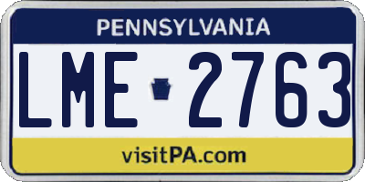 PA license plate LME2763