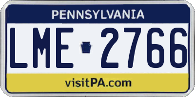 PA license plate LME2766