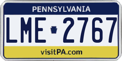PA license plate LME2767