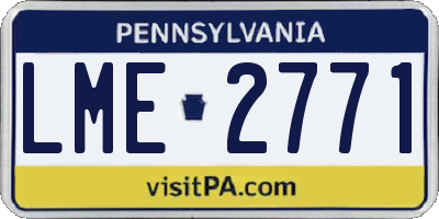 PA license plate LME2771