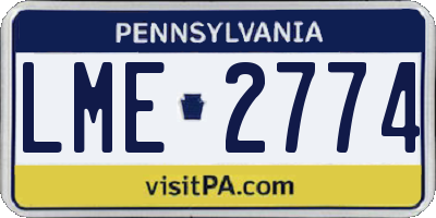 PA license plate LME2774