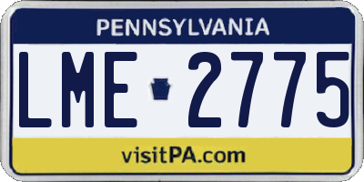 PA license plate LME2775