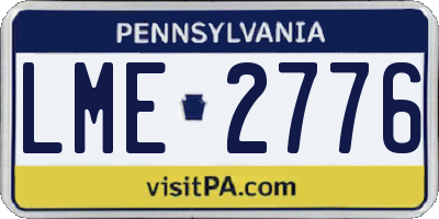 PA license plate LME2776