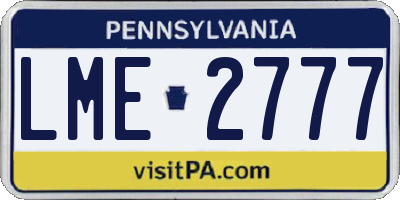 PA license plate LME2777