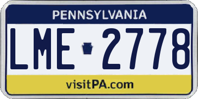 PA license plate LME2778