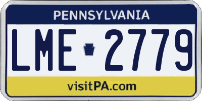 PA license plate LME2779