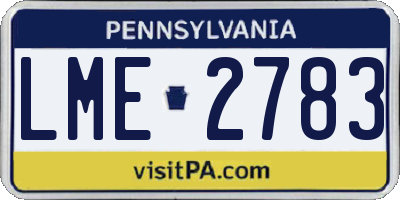 PA license plate LME2783