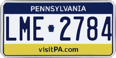 PA license plate LME2784
